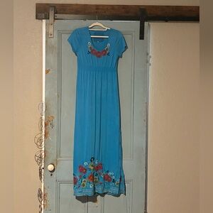 Johnny Was Small Blue Maxi Dress Small